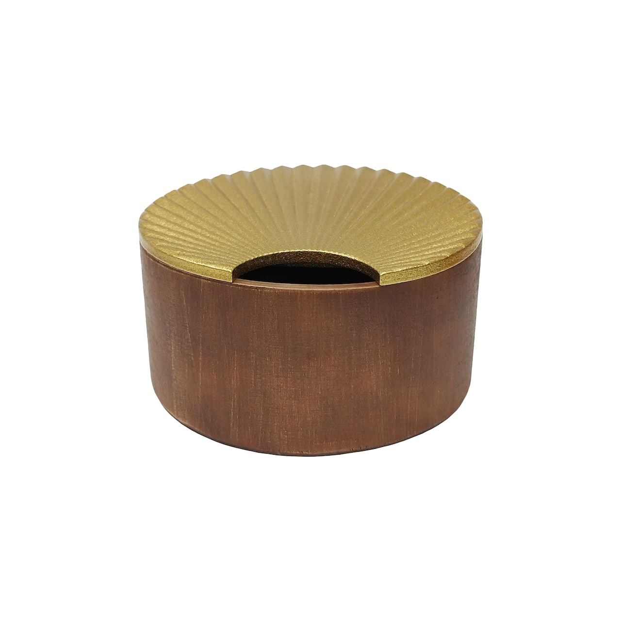 Boîte ronde de table avec couvercle doré d’Ashland